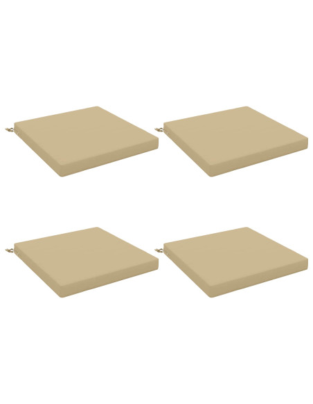 Cuscini per Sedia in 4 Pezzi SOEST 4 pz 100% Poliestere Beige