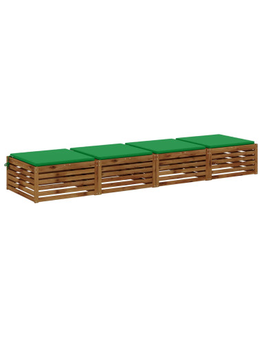 Cuscini per Sedia in 4 Pezzi SOEST 4 pz 100% Poliestere Verde