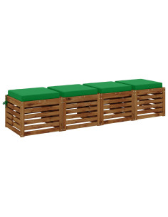Cuscini per Sedia in 4 Pezzi SOEST 4 pz 100% Poliestere Verde 2