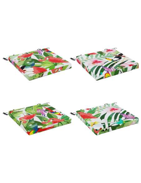 Cuscini per Sedia in 4 Pezzi SOEST 4 pz 100% Poliestere