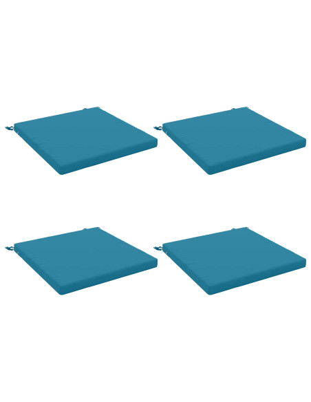 Cuscini per Sedia in 4 Pezzi SOEST 4 pz 100% Poliestere Azzurro