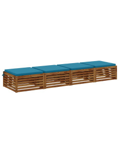 Cuscini per Sedia in 4 Pezzi SOEST 4 pz 100% Poliestere Azzurro 2