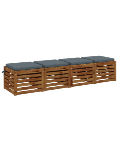 Cuscini per Sedia in 4 Pezzi SOEST 4 pz 100% Poliestere Blu 2