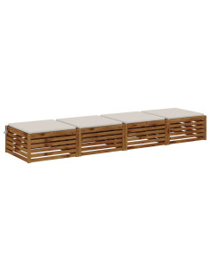 Cuscini per Sedia in 4 Pezzi SOEST 4 pz 100% Poliestere Bianco 2
