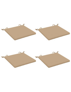 Cuscini per Sedia in 4 Pezzi SOEST 4 pz 100% Poliestere Sabbia
