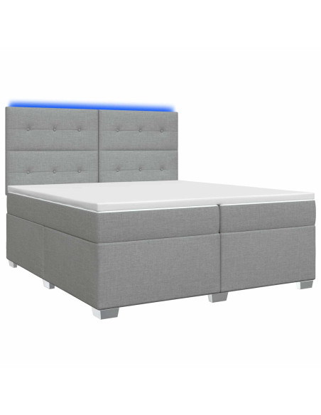 Letto box spring con materasso Grigio Chiaro 200 x 200 cm