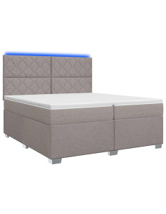 Letto box spring con materasso Tortora 200 x 200 cm Tessuto 2