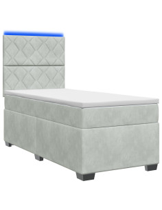 Letto box spring con materasso Grigio Chiaro 80 x 200 cm 2