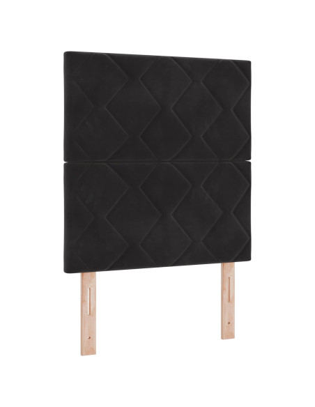 Letto box spring con materasso Nero 80 x 200 cm Velluto