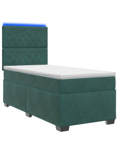 Letto box spring con materasso Verde Scuro 90 x 200 cm Velluto 2