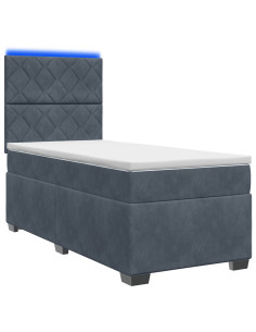Letto box spring con materasso Grigio Scuro 90 x 200 cm Velluto 2