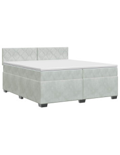 Letto box spring con materasso Grigio Chiaro 200 x 200 cm 2