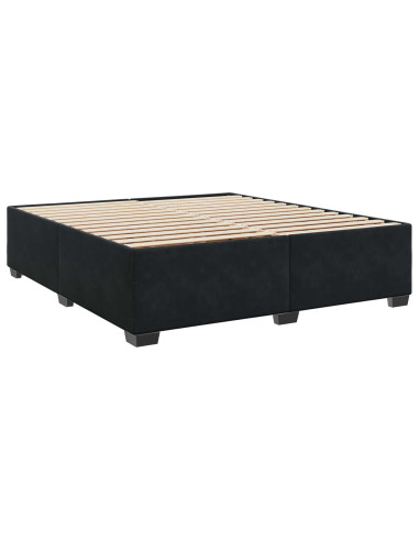 Letto box spring con materasso Nero 200 x 200 cm Velluto