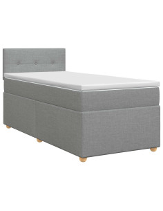 Letto box spring con materasso Grigio Chiaro 80 x 200 cm 2