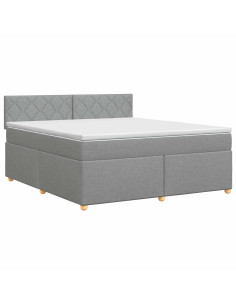Letto box spring con materasso Grigio Chiaro 140 x 190 cm 2