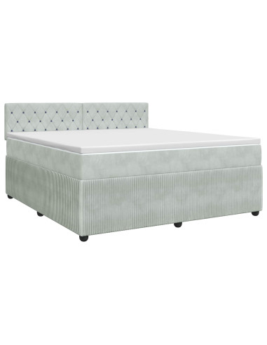 Letto box spring con materasso Grigio Chiaro 180 x 200 cm