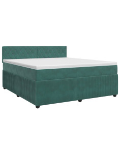 Letto box spring con materasso Verde Scuro 180 x 200 cm Velluto 2