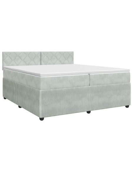 Letto box spring con materasso Grigio Chiaro 200 x 200 cm