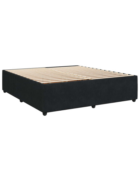 Letto box spring con materasso Nero 200 x 200 cm Velluto
