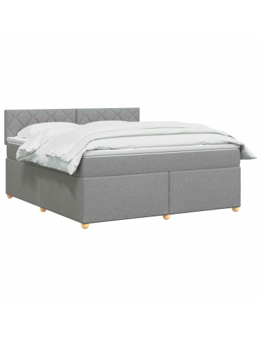 Letto box spring con materasso Grigio Chiaro 180 x 200 cm