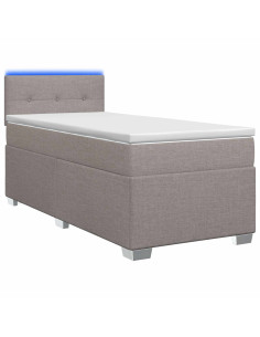 Letto con Box Spring, Materasso e LED Tortora 80 x 200 cm 2