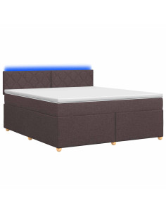 Letto box spring con materasso Marrone Scuro 180 x 200 cm 2