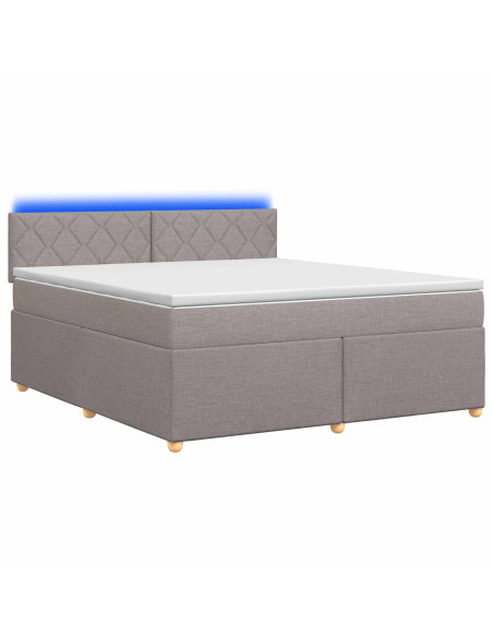 Letto box spring con materasso Tortora 180 x 200 cm Tessuto