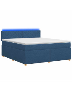 Letto box spring con materasso Blu 180 x 200 cm Tessuto 2