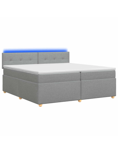 Letto box spring con materasso Grigio Chiaro 200 x 200 cm