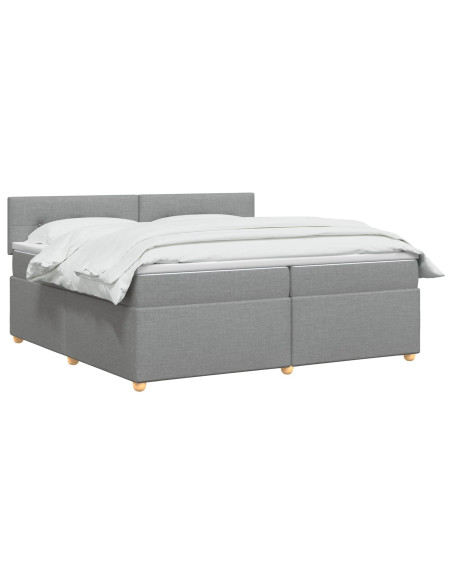 Letto box spring con materasso Grigio Chiaro 200 x 200 cm