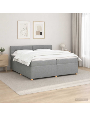 Letto box spring con materasso Grigio Chiaro 200 x 200 cm