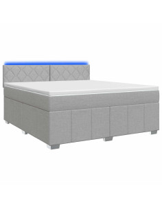 Letto box spring con materasso Grigio Chiaro 140 x 200 cm 2
