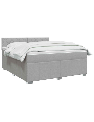 Letto box spring con materasso Grigio Chiaro 140 x 200 cm