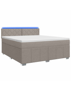 Letto box spring con materasso Tortora 180 x 200 cm Tessuto 2