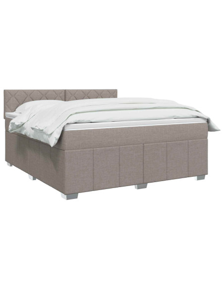 Letto box spring con materasso Tortora 180 x 200 cm Tessuto