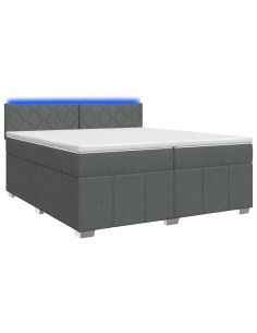 Letto box spring con materasso Grigio Scuro 200 x 200 cm 2
