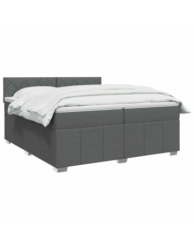 Letto box spring con materasso Grigio Scuro 200 x 200 cm