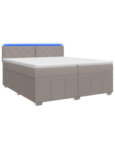Letto box spring con materasso Tortora 200 x 200 cm Tessuto 2