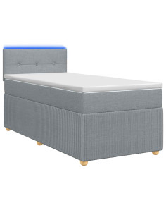 Letto box spring con materasso Grigio Chiaro 80 x 200 cm 2