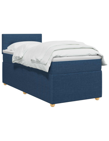 Letto box spring con materasso Blu 80 x 200 cm Tessuto