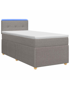 Letto box spring con materasso Tortora 90 x 190 cm Tessuto 2