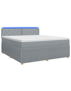 Letto box spring con materasso Grigio Chiaro 140 x 190 cm 2