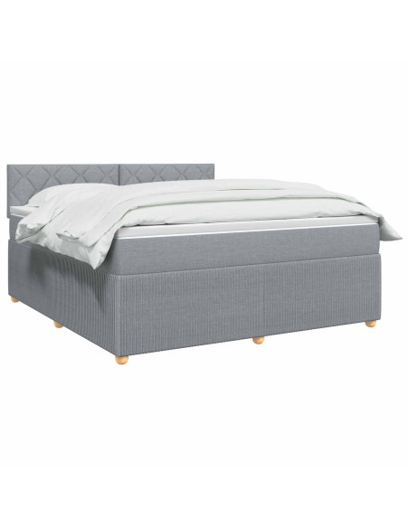Letto box spring con materasso Grigio Chiaro 180 x 200 cm