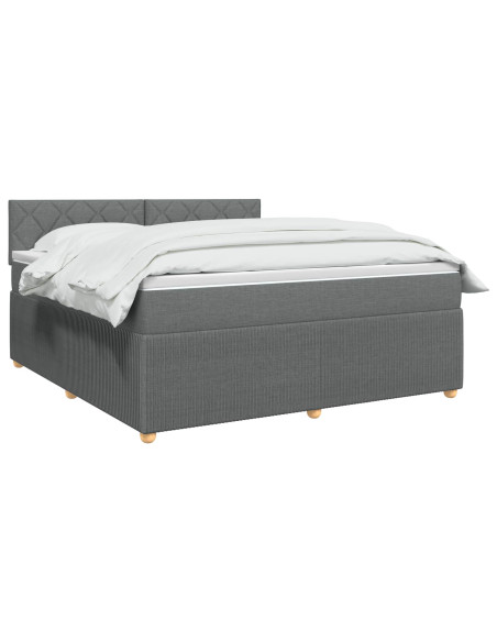 Letto box spring con materasso Grigio Scuro 180 x 200 cm