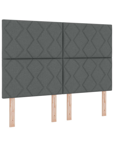 Letto con contenitore LED e materasso Grigio Scuro 160 x 200 cm