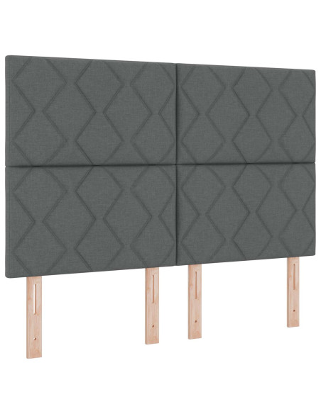 Letto con contenitore LED e materasso Grigio Scuro 160 x 200 cm