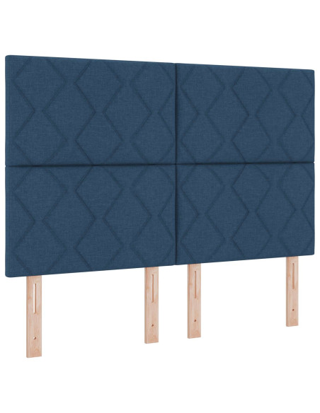 Letto con contenitore LED e materasso Blu 160 x 200 cm Tessuto