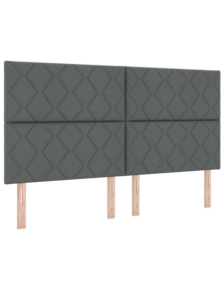 Letto con contenitore LED e materasso Grigio Scuro 180 x 200 cm
