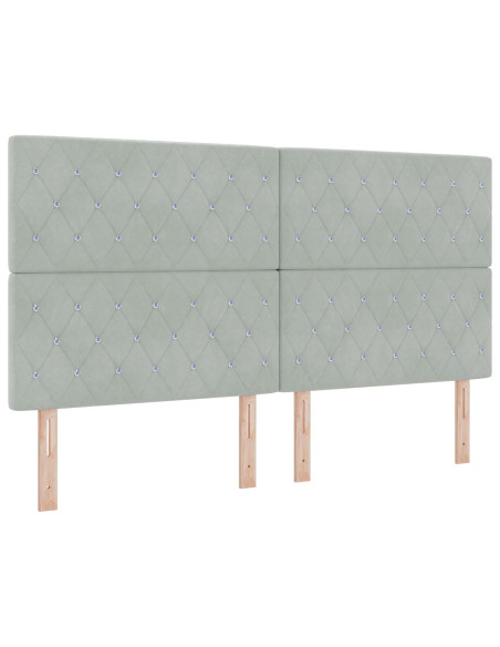 Letto con contenitore LED e materasso Grigio Chiaro