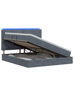 Letto con contenitore LED e materasso Grigio Scuro 180 x 200 cm 2
